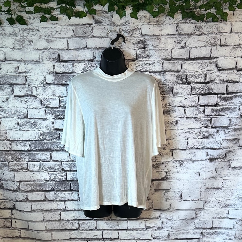 Ave Les Files Off White T-Shirt with Flowy Sleeves Size XL